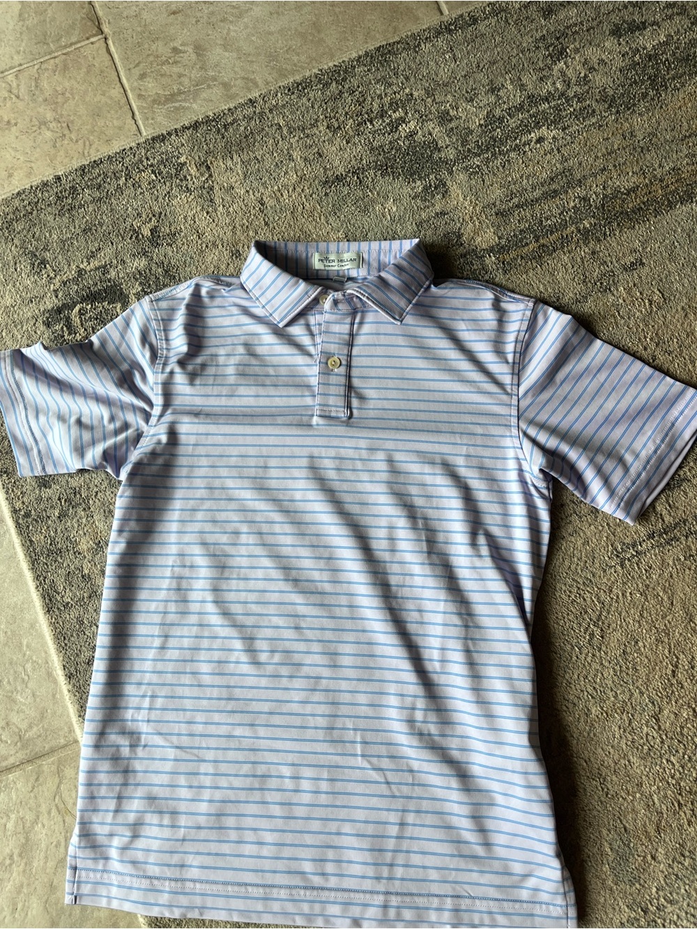 Peter Millar Blue and Purple Striped Kids Polo